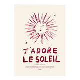 Affiche A3 J'adore Le Soleil - Rouge | Fleux | 2