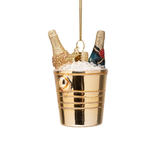 Ornement Verre Bottles of Champagne in Gold Cooler | Fleux | 6