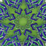 Ceramic Flower Trivet - Blue and Green | Fleux | 3
