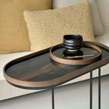 Glass trinket tray - Bronze Organic - Ø 30 cm | Fleux | 7