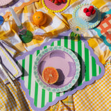 Set de table Biscotti à Rayures - 38 cm x 48 cm - Vert & Violet | Fleux | 6