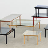 Table basse Kofi Noyer Massif & Verre Teinté Gris - l 140 x L 50 x h 36 cm | Fleux | 3