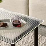 Table basse Kofi Noyer Massif & Verre Roseau Transparent - l 100 x L 100 x h 36 cm | Fleux | 4