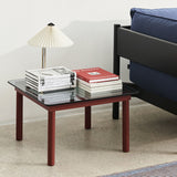 Table basse Kofi Noyer Massif & Verre Teinté Gris - l 60 x L 60 x h 36 cm | Fleux | 6