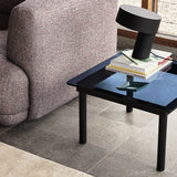 Table basse Kofi Chêne Massif Noir & Verre Teinté Gris - l 80 x L 80 x h 36 cm | Fleux | 5