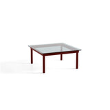 Table basse Kofi Chêne Massif Rouge Grange & Verre Teinté Gris - l 80 x L 80 x h 36 cm | Fleux | 3
