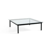 Table basse Kofi Chêne Massif Noir & Verre Clair - l 120 x L 120 x h 36 cm | Fleux | 2