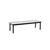 Table basse Kofi Chêne Massif Noir & Verre Clair - l 140 x L 50 x h 36 cm | Fleux | 2
